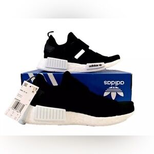 Adidas Women’s NMD R1 Slip On Sneakers Black and White Running Shoes Size 5